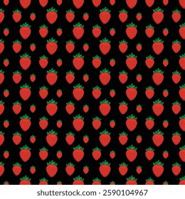 seamless pattern with strawberry fruits