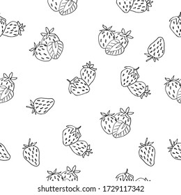 seamless pattern with a strawberry, hand illustration