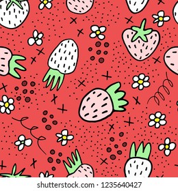 seamless pattern with strawberry made in vector - perfect summer texture