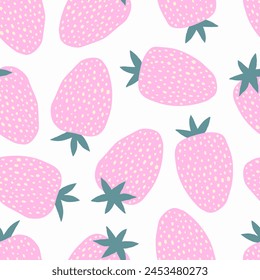 Seamless pattern with Strawberry. Modern abstract design for wrapping paper, cover, fabric, wallpaper. Vector illustration