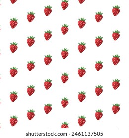 Patrón sin costura con fresa sobre fondo blanco. Vector simple patrón para la impresión, tela, textil, Anuncio, otro diseño.