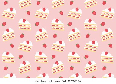 seamless pattern with strawberry shortcakes for banners, cards, flyers, social media wallpapers, etc.