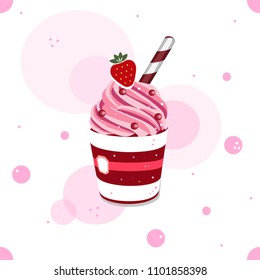 Seamless pattern strawberry smoothies