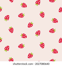 Seamless pattern with strawberry. Summer berry vector background