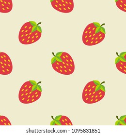 seamless pattern with strawberry. Summer fresh fruit background.