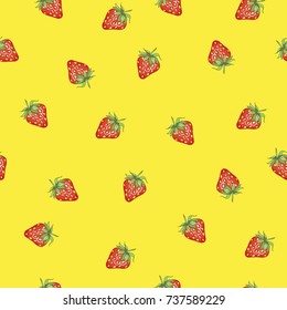 Seamless pattern with strawberry. Summer vector background