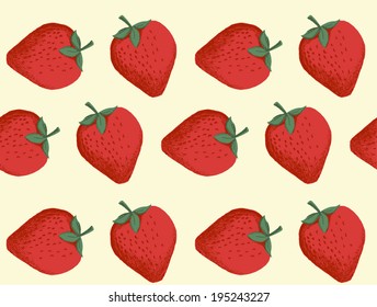 seamless pattern with strawberry vector