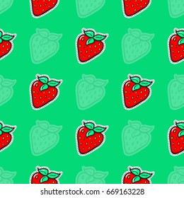 Seamless pattern with strawberry. Vector background.
