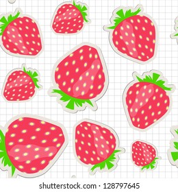 Seamless pattern with  strawberry. Vector illustration