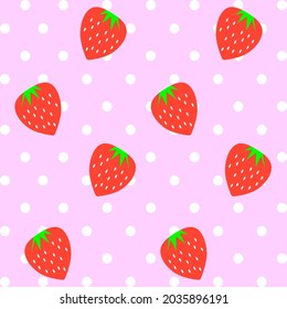 Seamless pattern strawberry.simple line seamless design pastel color.Love,Cute,fall in love,gift.