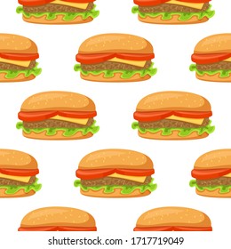 Patrón sin problemas de comida basura de la calle comida basura hamburguesa hamburguesa. Vector