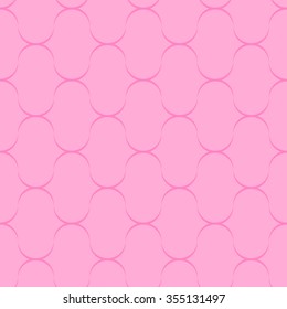 Seamless pattern stretched mesh, geometrical pattern with wavy pink lines on a pale pink background.