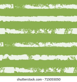 Seamless pattern with stripe. Forms printed in ink. Green, white color. Hand drawn. Vector illustration.