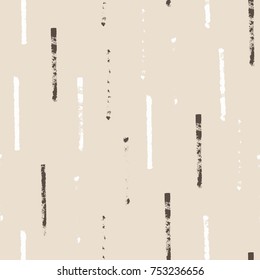 Seamless pattern with stripe. Forms printed in ink. Hand drawn.