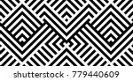 Seamless pattern with striped black white diagonal lines (zigzag, chevron). Rhomboid scales. Optical illusion effect. Geometric tile in op art. Vector illusive background. Futuristic vibrant design.