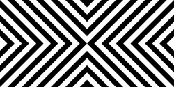 Seamless Pattern With Striped Black White Diagonal Inclined Lines (zigzag, Chevron). Optical Illusion Effect, Op Art. Vector Vibrant Decorative Background, Texture. 