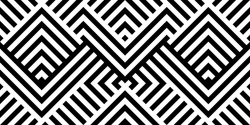Seamless Pattern With Striped Black White Diagonal Lines (zigzag, Chevron). Rhomboid Scales. Optical Illusion Effect. Geometric Tile In Op Art. Vector Illusive Background. Futuristic Vibrant Design.