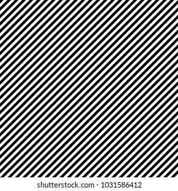 Seamless pattern with striped black white diagonal inclined lines. Optical illusion effect, op art. Vector vibrant decorative background, texture. 