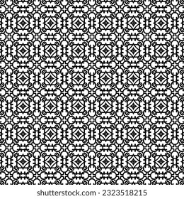 Seamless pattern with striped black white diagonal lines, box and circle.  The pattern look like asian pattern