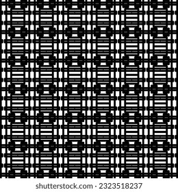 Seamless pattern with striped black white diagonal lines, box and circle.  The pattern look like asian pattern