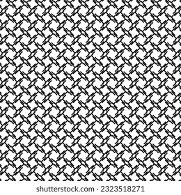 Seamless pattern with striped black white diagonal lines, box and circle.  The pattern look like asian pattern