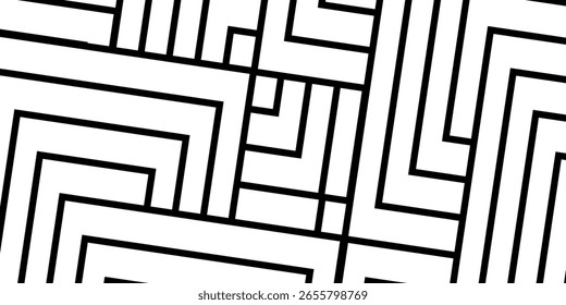 Seamless pattern with striped black white diagonal lines (zigzag, chevron). Rhomboid scales. Optical illusion effect. Geometric tile in op art. Vector illusive background. 