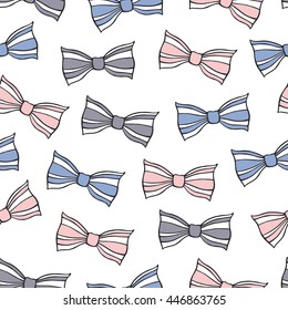 Seamless pattern with striped bows.