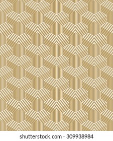 seamless pattern of striped isometric blocks.