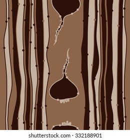 Seamless pattern  of striped motifs,  spots, beets, hole,harvest. Hand drawn.