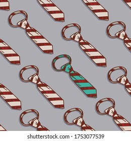 Seamless pattern with striped neckties
