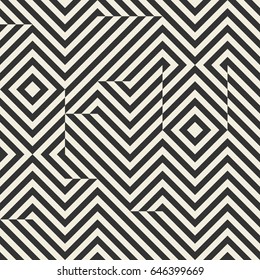 Seamless pattern with striped ornament. Vector abstract geometric background.
