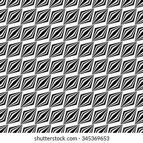 Seamless pattern with striped parallelograms. Vector art.