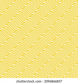 Seamless pattern of striped rhombuses. Geometric orange background.