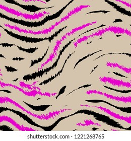 Seamless pattern striped skin of a tiger, zebra.