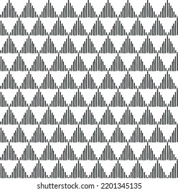 Seamless pattern striped triangles black and white