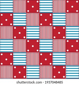 Seamless pattern with stripes and polka dots