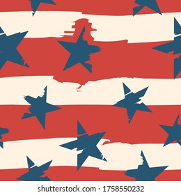  Seamless pattern with stripes and stars