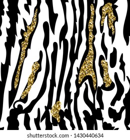 Seamless pattern with stripes of a tiger, zebra.