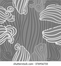 Seamless   pattern  of stripes,spirals, hole, waves, spots. Hand drawn.