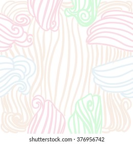 Seamless   pattern  of stripes,spirals, hole, waves, spots. Hand drawn.
