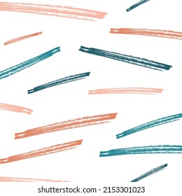 Nahtloses Muster mit Streifen in Pastellfarben. Naiver minimalistischer heller Hintergrund. Weiche farbige Grunge-Streifen Pinselstriche auf hellem Hintergrund. Abstrakte Vektorgrafik.