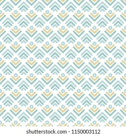 Seamless pattern with strokes and circles on white background. Ethnic boho symmetric background. Morrocan pattern. Geometric texture. Mosaic plaid. Checkered vector illustration. Turquoise and gold