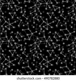 Seamless pattern with a structure, molecules or constellations