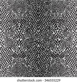 Seamless Pattern Structure Snake skin. Black and White Stencil.