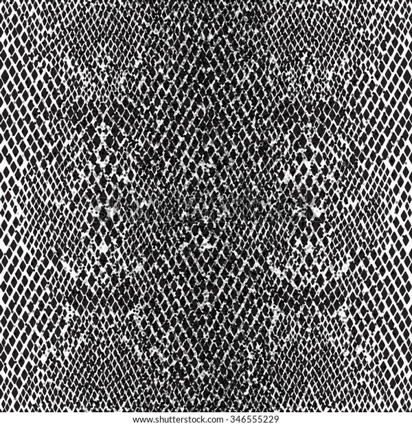 シームレスな模様の構造の蛇の皮 白黒のステンシル のベクター画像素材 ロイヤリティフリー