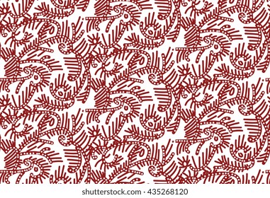 Seamless pattern in the style of boho or ethnic East African ornament for textiles, Wallpaper or furniture.