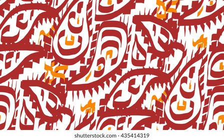 Seamless pattern in the style of boho or ethnic East African ornament for textiles, Wallpaper or furniture.