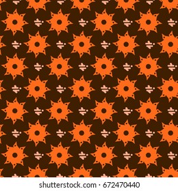 seamless pattern in the style of boho totem, for textiles, in shades of brown