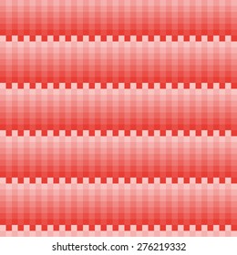 Seamless pattern in style of pixel squares striped red