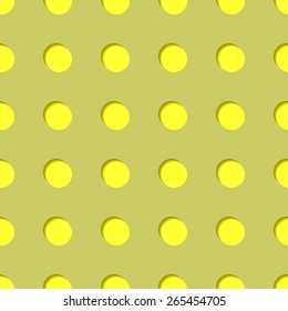 Seamless pattern in the style of polka dot Lego yellow and mustard-colored